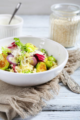 Couscous with onions and sour cream