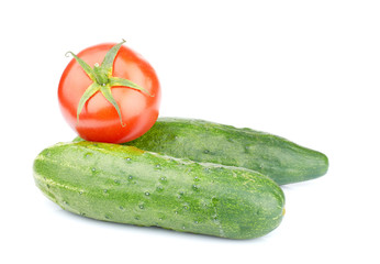 Ripe vegetables isolated on white background
