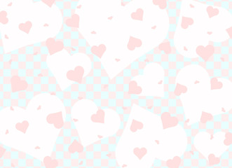 ハート　チェック背景