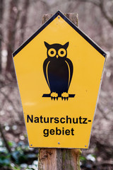 German sign for area of conservation, Naturschutzgebiet means na