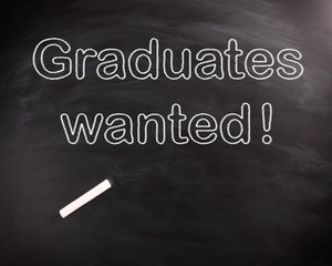 Conceptual Graduates Wanted Texts on Chalkboard