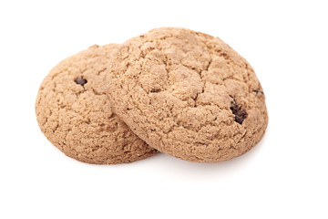 oat cookies on white background