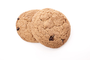 oat cookies on white background