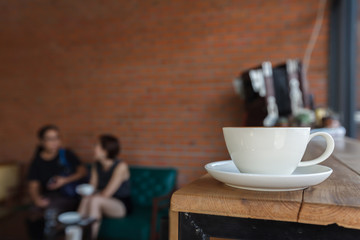 Coffee cup in coffee shop