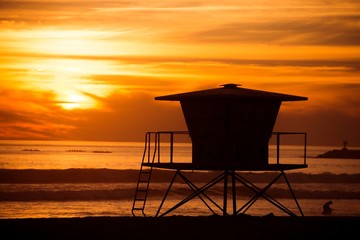 Lifeguard Tower Silhouette