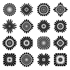 Abstract floral icons. Design elements set.