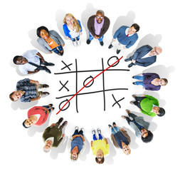 Tic Tac Toe Game Competition XO Win Challecge Concept