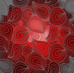 Vector floral background of drawn lines