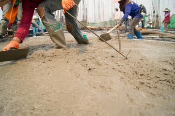 Workers were pouring concrete