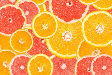 Grapefruit And Orange Slice Abstract Seamless Pattern