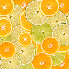 Orange And Lime Slice Abstract Seamless Pattern