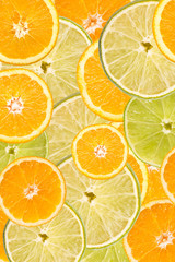 Orange And Lime Slice Abstract Seamless Pattern