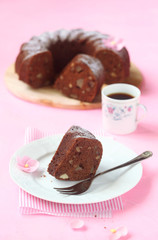 Vegan Semolina Chocolate Cake with Pears and Walnuts