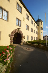Fototapeta premium Ortsansicht Oberschwarzach im Steigerwald, Unterfranken
