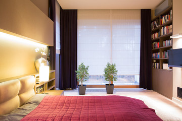 Interior of modern style bedroom