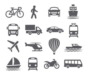 Transport icons - obrazy, fototapety, plakaty