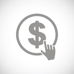 Dollar click black icon