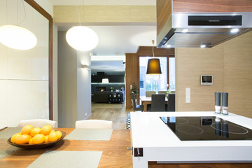 Open space in modern apartment