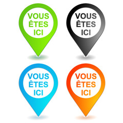 vous êtes ici sur symbole géolocalisation 4 couleurs