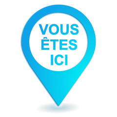 vous êtes ici sur symbole géolocalisation bleu