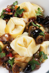 Tortellini and olive salad