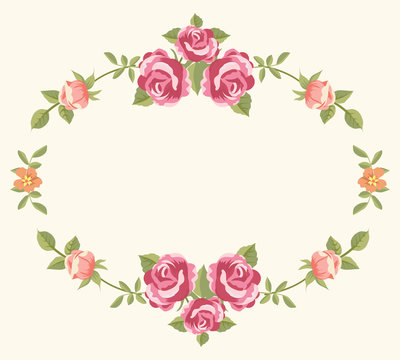 Floral frame with roses