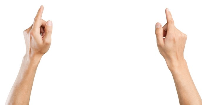 Magazine. Overhead View Of Hands Holding A Blank Book Ready With