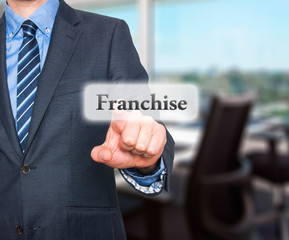 Business concept businessman pointing Franchise