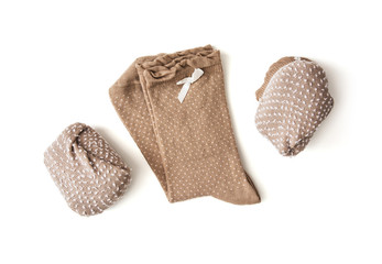 Isolated brown wool socks