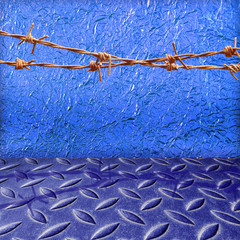 Shiny blue leaf  foil texture background and The damage metal bl