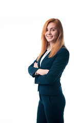 Obraz premium Beautiful business woman with red hair
