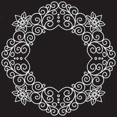 vector doodle pattern of spirals, swirls and flowers