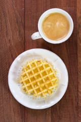waffles with coffee
