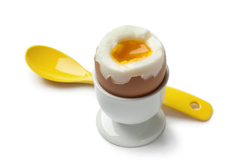 Soft boiled egg in an egg cup