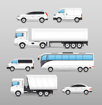 Realistic Transport Icons Set