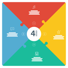 Numbered flat rainbow spectrum colored puzzle presentation chart