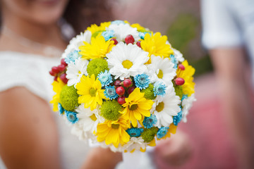 bright wedding bouquet