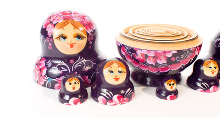 Russian traditional Matryoshka hand painted nesting dolls