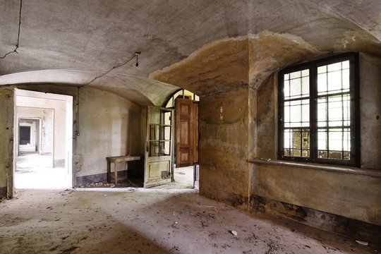old abandoned room in an Italian villa.