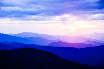 Fototapeta na wymiar Sunset in the Great Smoky Mountains