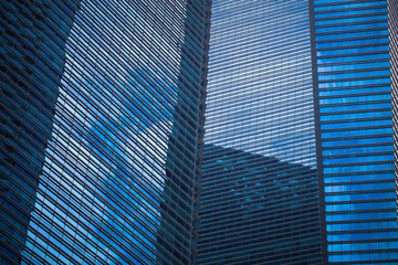 Fototapeta na wymiar Skyscraper Background in Blue