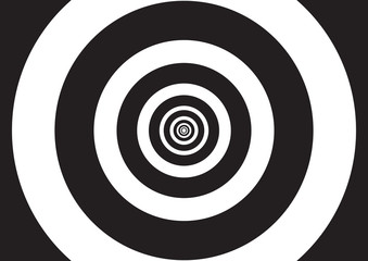 Tunnel of lights Black and White Concentric Circles Vector Illus