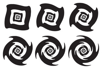 Twirling and Spinning Optical Illusion Effects in Black and Whit