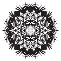 Complicated Single Round Pattern Design in Black and White