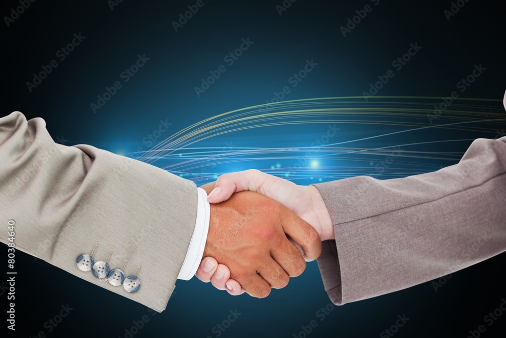 Aufkleber Composite image of side view of shaking hands