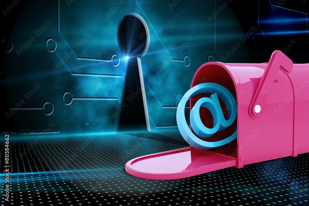 Aufkleber composite image of red email post box