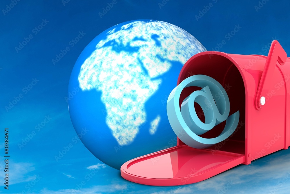 Aufkleber composite image of red email post box