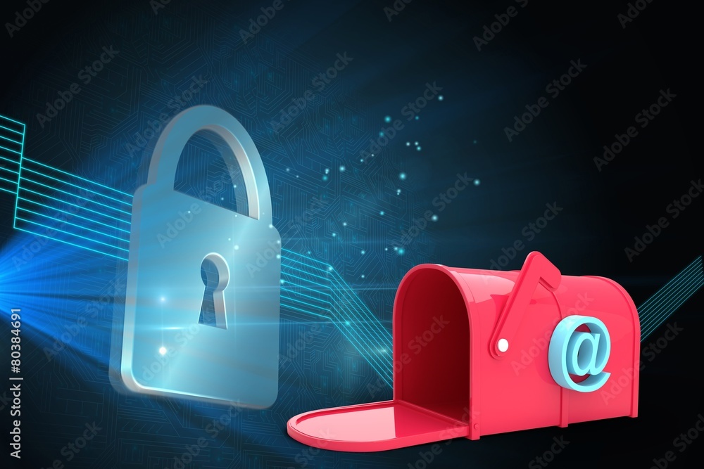 Aufkleber composite image of red email post box