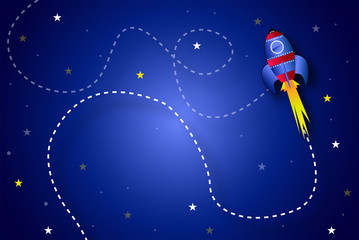 Rocket in space background