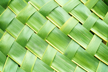Zigzag interlocking of coconut leaves weave